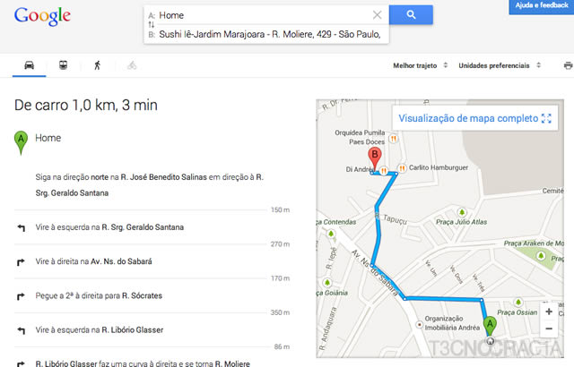 Novo Google Maps Sushi Turn by Turn