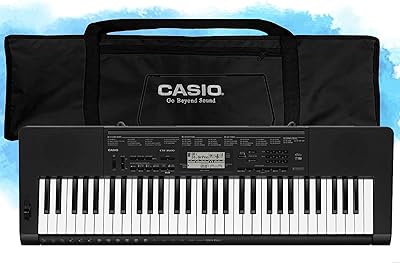 Kit Teclado Musical Casio CTK-3500 Arranjador 5/8 61 Teclas Com Sensibilidade e Com Capa Preta  