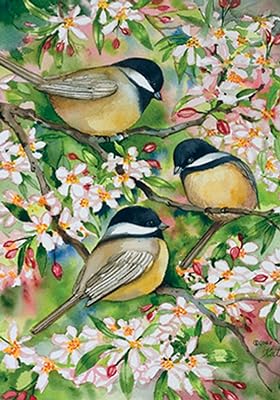 Toland Home Garden 107078 Sweet Chickadees 71 x 101 cm Decorativo, Bandeira da Casa (71 x 101 cm)  