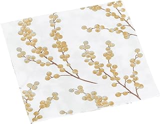 Guardanapo de papel Entertainment with Caspari Berry Branches, branco e dourado, pacote com 20  