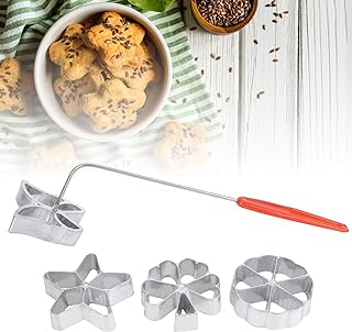 Molde de confeitaria para impressão de bolos, 4 peças de molde de sobremesa molde de pastelaria molde de biscoito sobremesa conjunto de modelo de waffle acessórios de cozimento, flor borboleta forma de estrela  