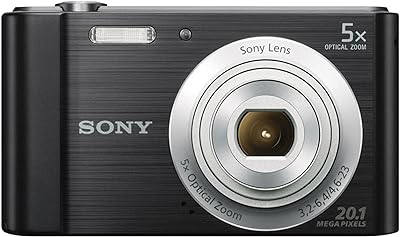 Câmera Sony Cyber-Shot DSC-W800 20.1MP Visor 2.7 - Zoom Óptico 5x Imagem Panorâmica, Preta  