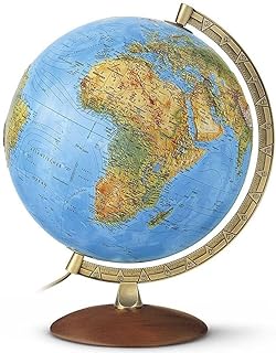 Globo Terrestre - Político/Físico em Alto Relevo - 110v - 30CM - Iluminado - Tecnodidattica  