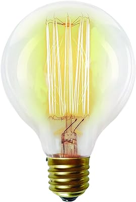 Taschibra G80 11050125, Lamp Filamento de Carbono E27, 40W, Ambar  