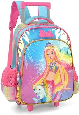 Mochila com Rodinhas, Luxcel, Barbie, Verde  