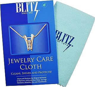 Blitz Pano de limpeza e polimento de joias Premium XL 2 camadas com inibidor de manchas para ouro, prata e platina, feito nos EUA, não tóxico e ecológico, pacote com 2, azul pacote com 2  