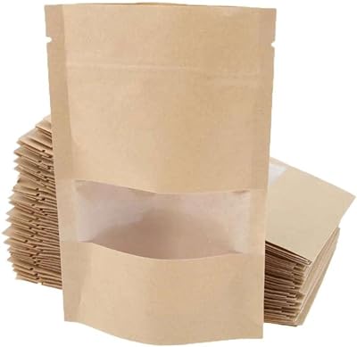 Embalagem Saco Zip Lock Kraft C Visor Stand Up 12x20x4cm 50 Unidades  