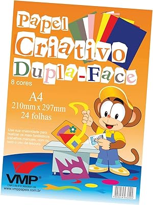 Bloco Para Educacao Artistica Dupla Face A4 C/8 24f 120g - Pacote com 01 Unidade V.M.P., Multicor  