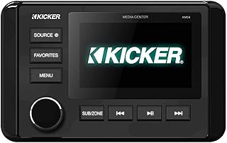 Kicker KMC4 Receptor de Medidor de Mídia Digital Marítima LCD de 3 polegadas com Bluetooth/USB  