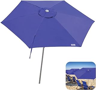 Ombrelone Guarda Sol 2,4m Sombreiro Alumínio Malibu Jardim Praia Piscina Camping Azul - 1100 Tobee  