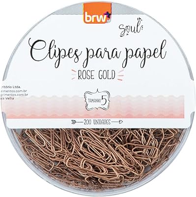 Clips Colorido n.5 Rose Gold com 200 Unidades, BRW  