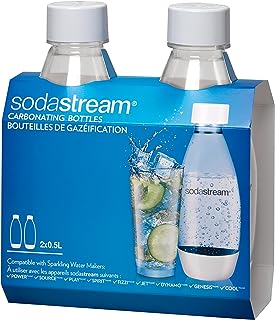 SodaStream Garrafa de  carbonatação  branca, 1/2 L pacote com 2 