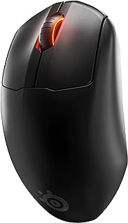 SteelSeries  Mouse gamer sem fio FPS da Esports – ultraleve – edição Prime – 5 botões programáveis – 2,4 GHz – bateria 100H – sensor 18K CPI – interruptores ópticos magnéticos – PC/Mac 