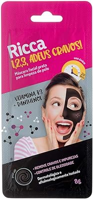 Mascara para Limpeza da Pele, Ricca, Preto  