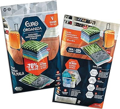 Euro  Home VAC9928 - Organizador a Vácuo para Viagem, Transparente, 60x40cm 