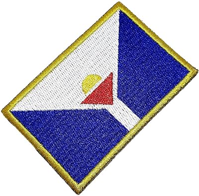 BE0222T 01 BR44 Bandeira São  Martinho  França Patch Bordada Termo Adesivo 