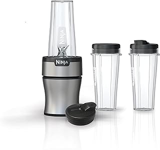 Ninja Liquidificador pessoal compacto Nutri-Blender Plus BN301, motor de 900 pontos, prata  