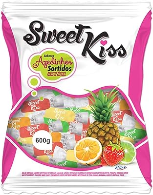 Bala Sweet Kiss Azedinha Sortida 600g Pacote  Riclan 