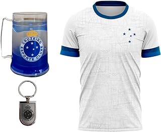 Kit Cruzeiro Oficial - Camisa  Scatter  + Caneca + Chaveiro - Masculino Tamanho:P;Cor:Branco 