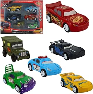 Kit 6 Carrinhos Miniatura Velozes a Fricção Coleção Mcqueen Filme Car 3 Mc Queen  