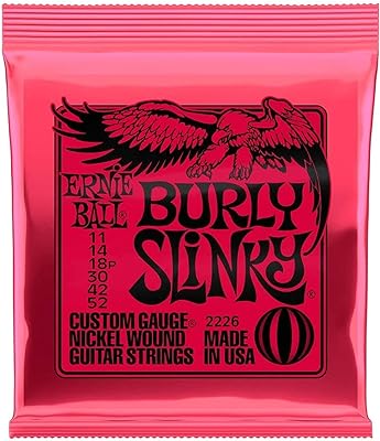 Encordoamento 011-052 Ernie Ball P02226, para Guitarra Burly Slinky Níquel  