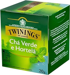 Twinings Chá Verde com Hortelã 20 g (pacote de 10 saquinhos)  