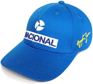 Boné Ayrton Senna Retrô Nacional Azul F1  