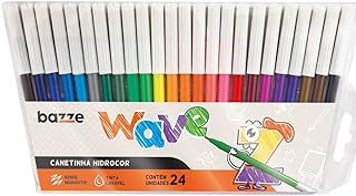 Caneta Hidrográfica, Bazze Wave, 24 Cores  