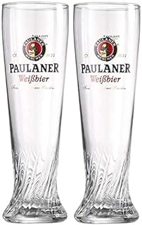 Vidro espiral com assinatura Weißbier da Paulaner Brewery Wheat 0,5 L - Conjunto de 2 copos  