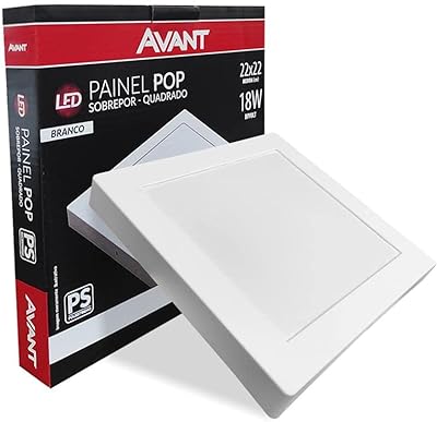 Painel Led Luminária Plafon de sobrepor 22cm, 18w, 6500k-Luz branca, bivolt, Avant  