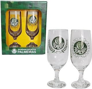 Kit 2 Taças Allmix Cerveja Palmeiras 300ml Na Luva  