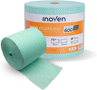 Pano Multiuso Bobina Perfex Rolo de Limpeza 20cmX240m - INOVEN - 600 Unidades - Verde  