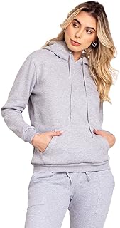 Moleton Feminino Blusa de Frio Forrada Macia e Quente  