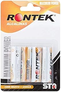 Pilha Alcalina Aa 1,5v Rontek - Embalagem Com 4 Peças  