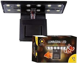 SOMA - Luminária LED X3 Preta (5W) LED Branco/Azul 127V  