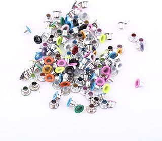 GLOGLOW 500 peças de cores mistas de 3 mm de forma redonda, scrapbook para fazer cartões, sapatos artesanais, roupas, ilhós de metal DIY  