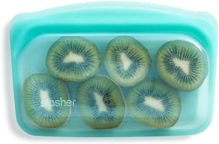 Saco para alimentos reutilizável Stasher 100% silicone, lanches, azul  