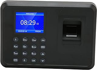Relógio de Ponto com Impressão Digital, Máquina de Controle de Ponto para Funcionários, Dispositivo de Check in de Funcionários com Verificação de Senha por Impressão Digital  