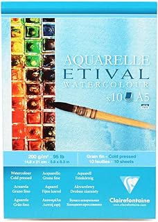 Clairefontaine Bloco Para Aquarela Etival 200G A5, 96301C, Branco  