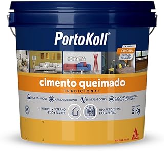 PortoKoll – Argamassa colorida - Cimento Queimado – Piso e parede – Fácil de aplicar – Cor: terracota Bd 5KG  