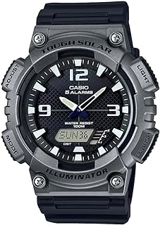 Relógio masculino Casio de quartzo solar resistente com tira de resina, preto, 25 (modelo: AQ-S810W-1A4VCF)  