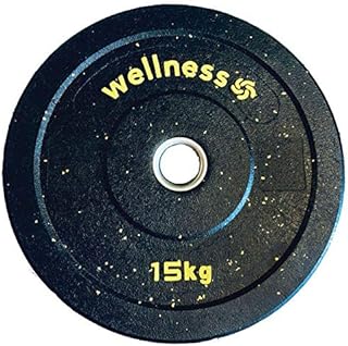 Anilha Olímpica Borracha New Bumper Plate 15kg amarela Wellness  