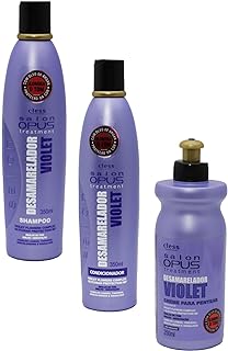 Kit Shampoo Condicionador Creme Pentear Desamarelador Violet Salon Opus Cless 350ml Cabelo Loiro  