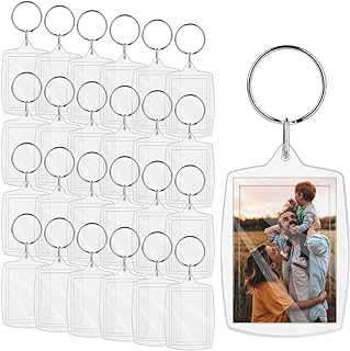 Chaveiro Yinuoday com foto em branco com inserção de foto em acrílico retangular DIY, 25pcs  