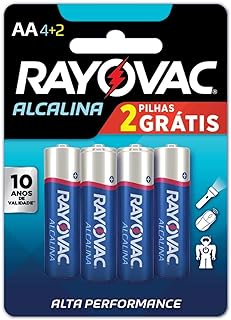 Pilha, Rayovac, Alcalina 20871, Azul, Aa, Pequena, Pacote de 6  