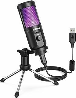 MAONO USB Gaming Microphone for PC, Computer Condenser Mic with Gain Knob, RGB Light, Tripod Stand for Recording, Podcasting, Streaming, Compatible with PS5 PS4 Mac Laptop Desktop (PM461TR RGB)  