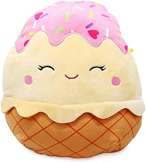 Squishmallow Oficial Kellytoy Food Squad Plush Toys Soft Plush Animal (Clara The Ice Cream, 8 Inch)  