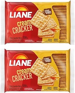 Biscoito Cream Cracker Sem Lactose Zero Gorduras Trans Vegano Liane 330g - Kit Com 2 Unidades  