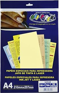 Off Paper Vergê Papel Texturizado para Impressora Pacote com 50 Folhas, Bege (Palha), A4  