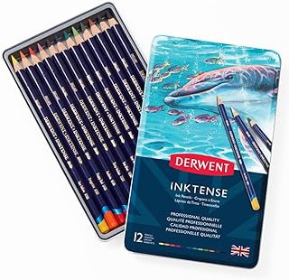 Derwent, Lápis de Cor Aquarelável Inktense 12 Cores Estojo Lata, 700928  